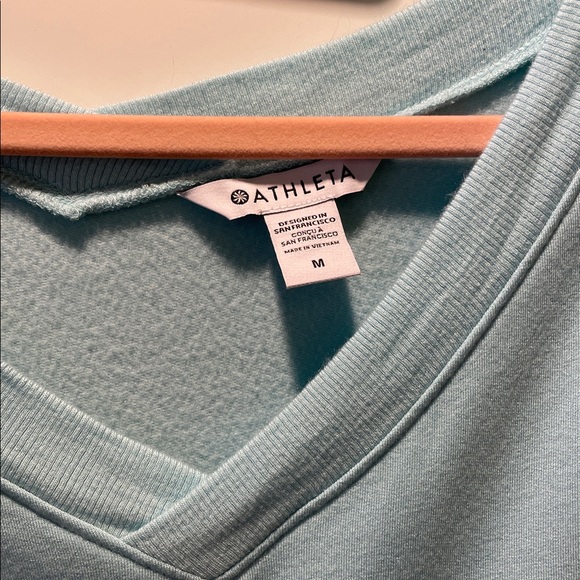 Athleta Light Blue V-Neck Sweatshirt (so soft!); size medium - Picture 2 of 7